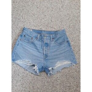 29 Levi's 501 High Rise Button Fly Distressed Raw Fray Hem Shorts